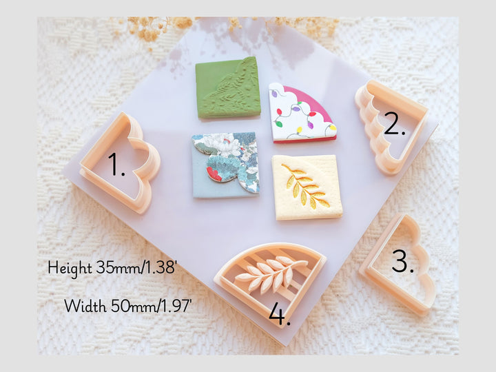 Corner Bookmark Cutter Set for Polymer Clay + Stich Guide Tool | DIY Bookmark Craft Tools | Decorative Clay Cutter Shapes