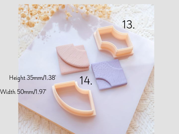 Corner Bookmark Cutter Set for Polymer Clay + Stich Guide Tool | DIY Bookmark Craft Tools | Decorative Clay Cutter Shapes