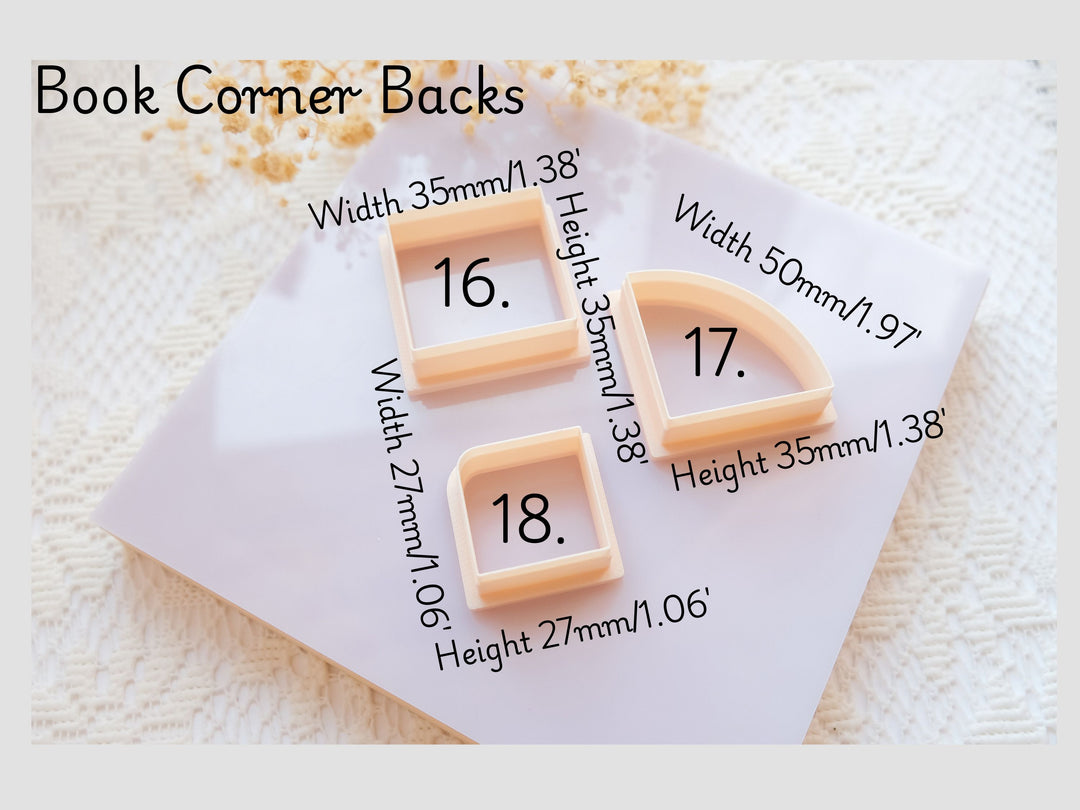 Corner Bookmark Cutter Set for Polymer Clay + Stich Guide Tool | DIY Bookmark Craft Tools | Decorative Clay Cutter Shapes