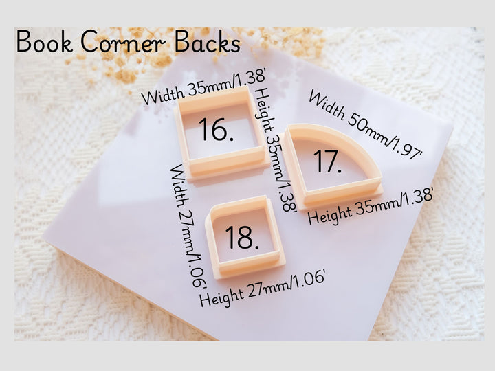 Corner Bookmark Cutter Set for Polymer Clay + Stich Guide Tool | DIY Bookmark Craft Tools | Decorative Clay Cutter Shapes
