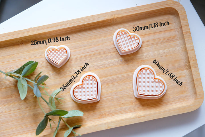 Valentine Heart Waffle Polymer Clay Cutters