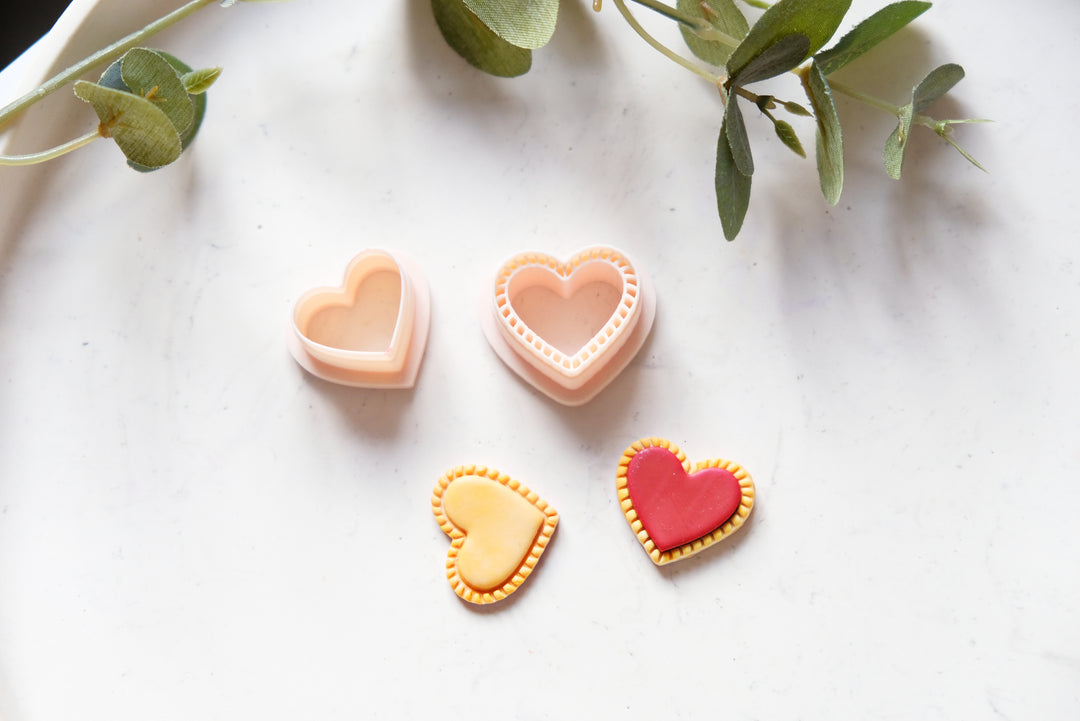 Valentine Heart Pie Polymer Clay Cutter (3pc)