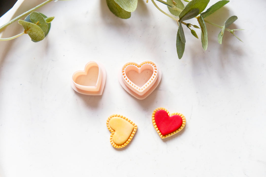 Valentine Heart Pie Polymer Clay Cutter (3pc)