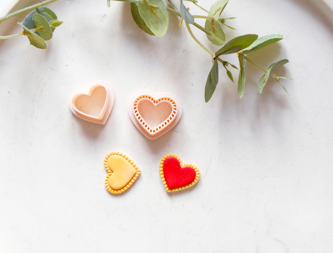 Valentine Heart Pie Polymer Clay Cutter (3pc)