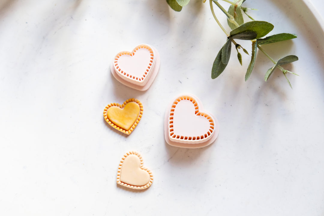 Valentine Heart Pie Polymer Clay Cutter (3pc)