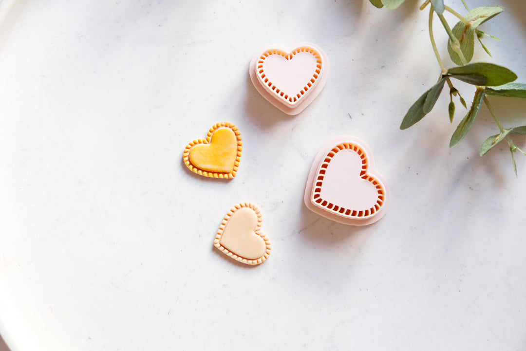 Valentine Heart Pie Polymer Clay Cutter (3pc)