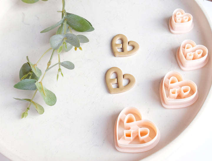 Heart Pretzel Valentine Polymer Clay Cutters