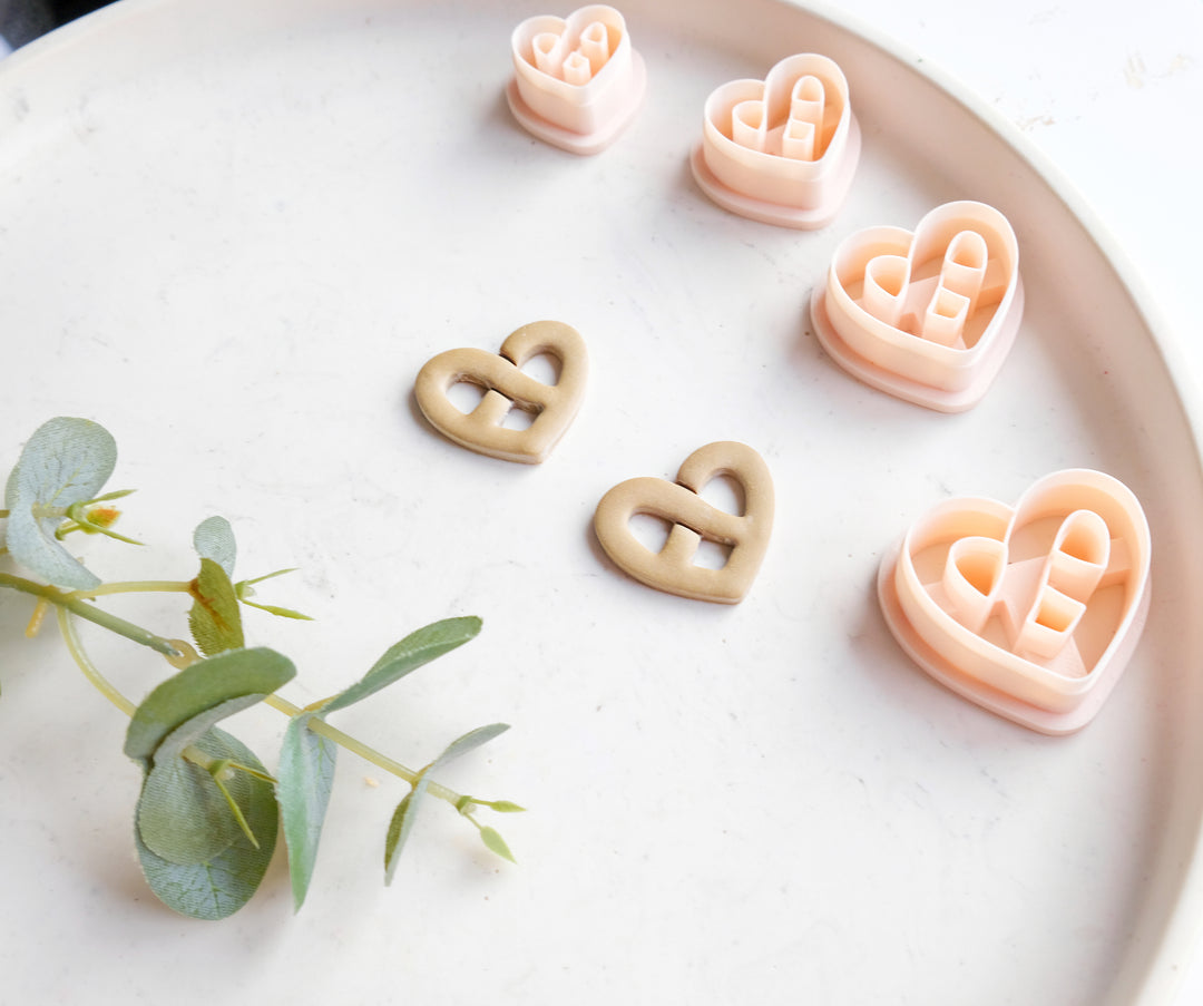 Heart Pretzel Valentine Polymer Clay Cutters