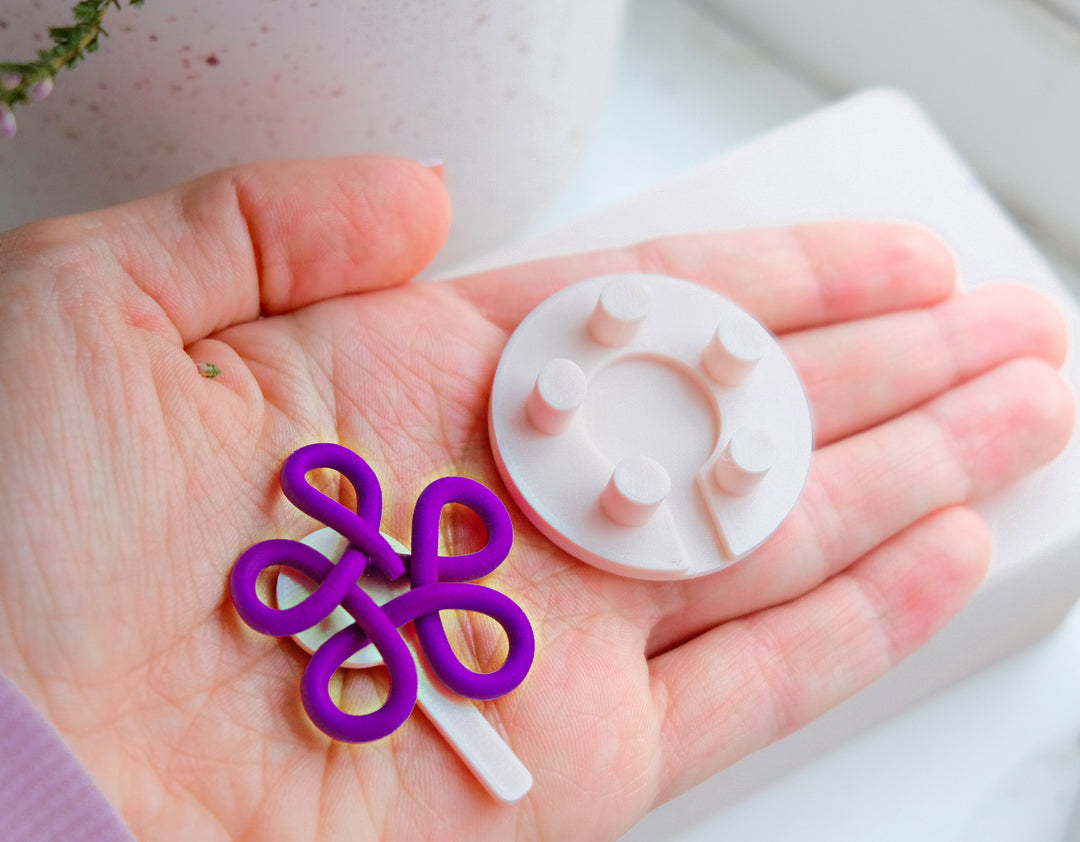 Polymer Clay Flower Thread Guide with SPATULA