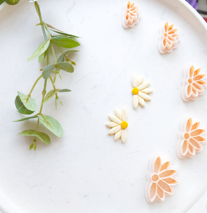 Half Daisy Flower Clay Cutter, Spring Polymer Clay Cutters, Half Flower Clay Cutter