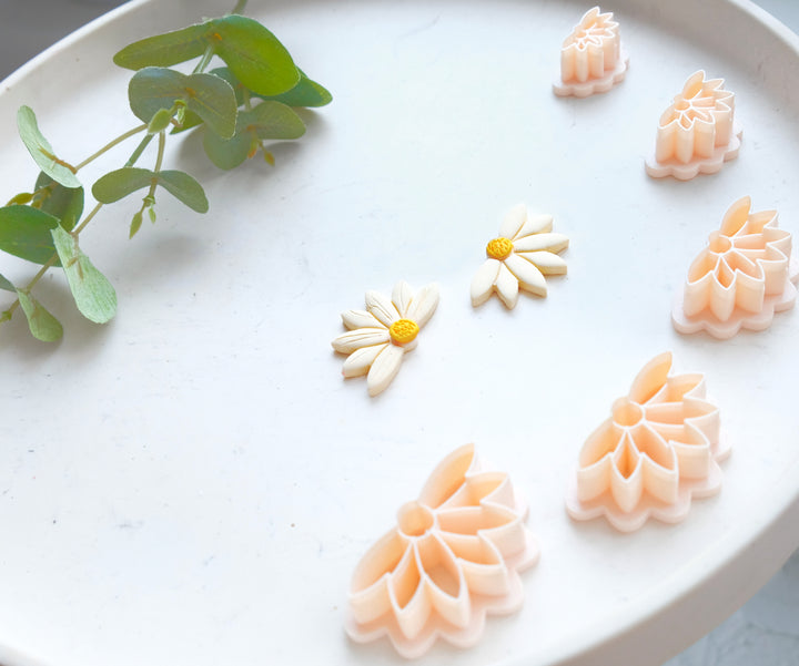 Half Daisy Flower Clay Cutter, Spring Polymer Clay Cutters, Half Flower Clay Cutter