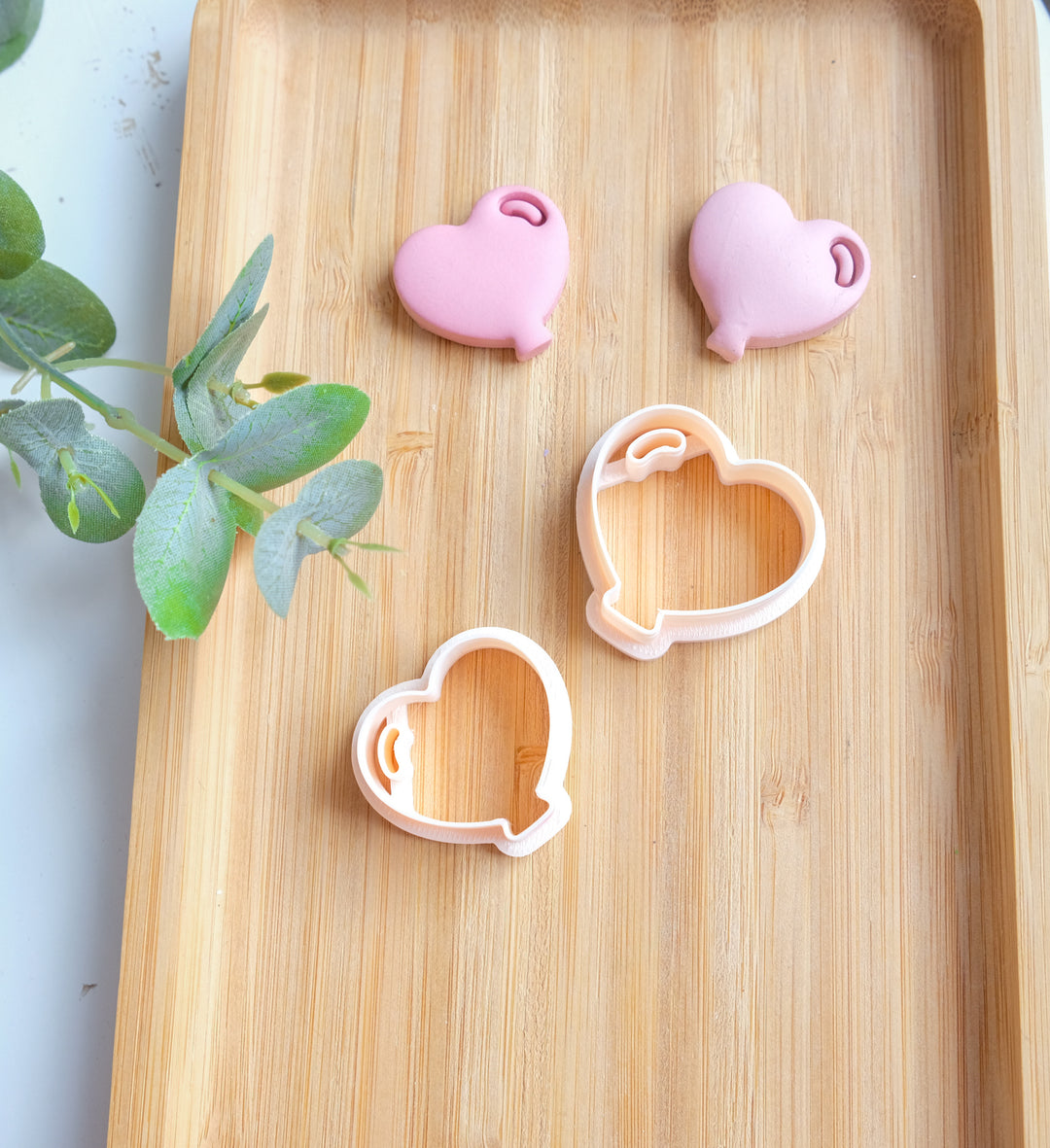 Heart Balloon Clay Cutter, Valentine's Day Polymer Clay Earring Cutters