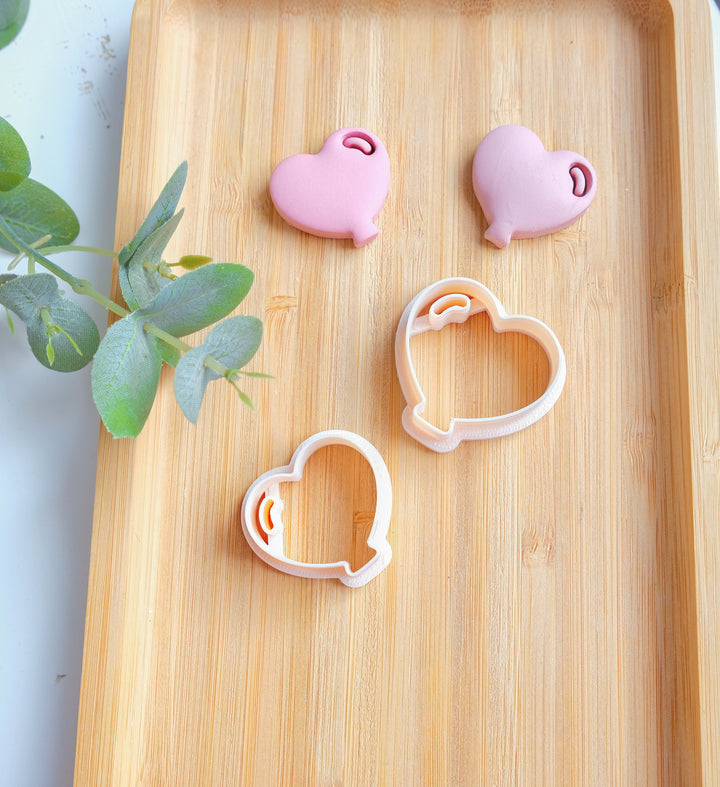 Heart Balloon Clay Cutter, Valentine's Day Polymer Clay Earring Cutters