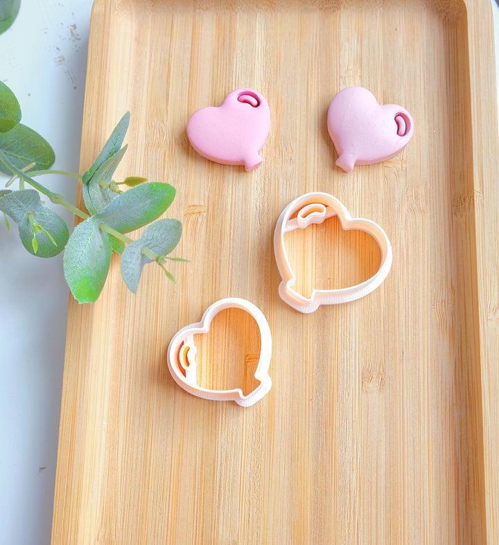 Heart Balloon Clay Cutter, Valentine's Day Polymer Clay Earring Cutters