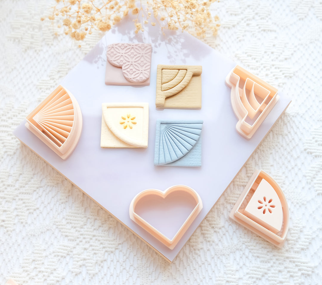 Corner Bookmark Cutter Set for Polymer Clay + Stich Guide Tool | DIY Bookmark Craft Tools | Decorative Clay Cutter Shapes