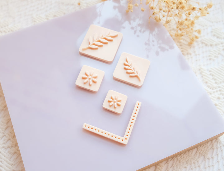 Corner Bookmark Cutter Set for Polymer Clay + Stich Guide Tool | DIY Bookmark Craft Tools | Decorative Clay Cutter Shapes