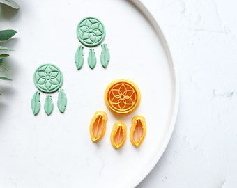 Dreamcatcher clay cutter, Boho Polymer Clay Cutter, Cookie cutter, Summer hair clip cutter, Biscuit cutter, Earring making tool, Clay tool