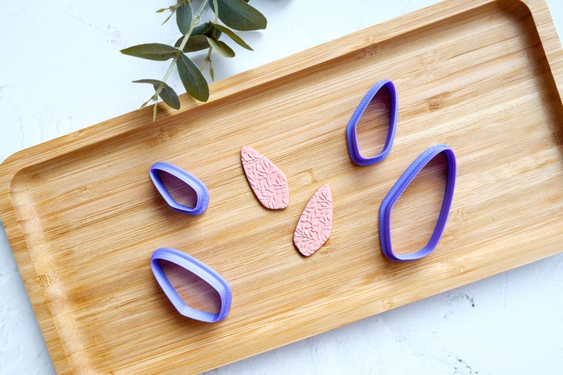 Abstract Basic Shape Polymer Play cutter, Organic Shape Polymer Clay cutter, Geometric earrings, Embossed clay cutter, Scalloped arch cutter