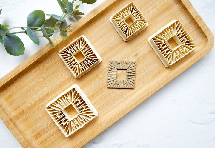 Rattan Square Polymer Clay Cutter, Rattan Geometric Clay earring Cutter, Geometric cutter, Square clay cutter, Earring making tool