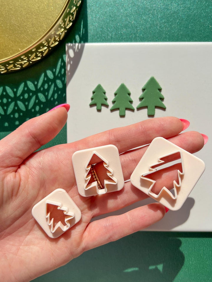 Christmas Tree clay cutter, Christmas clay earrings cutter, Christmas earrings, Scallop Christmas tree clay cutter