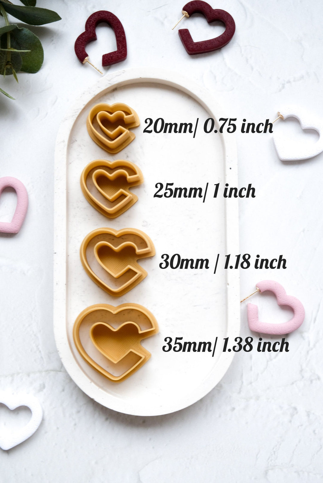 Heart clay cutter, Valentine Polymer Clay Cutter, Cookie cutter, Heart hair clip cutter, Biscuit cutter, Earring making tool, Clay tool