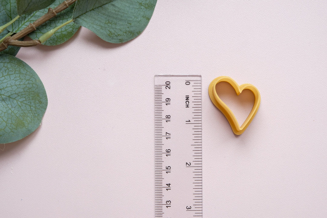 Heart clay cutter, Abstract Heart Polymer Clay Cutter, Cookie cutter, Heart hair clip cutter, Biscuit cutter, Earring making tool, Clay tool