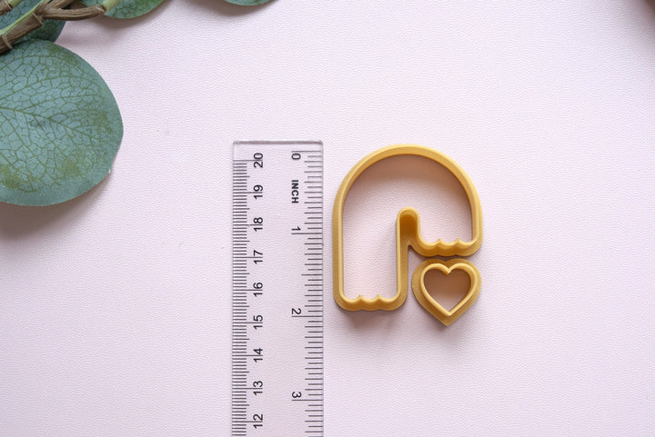 Rainbow Valentine arch with heart, Clay cutter, Polymer clay earring cutter, Biscuit cutter, Hair clip cutter, Arch stamp, Cookie cutter