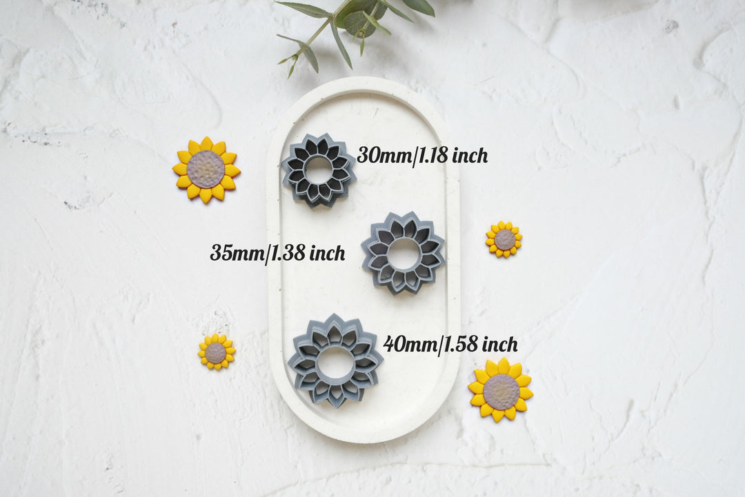 Sunflower clay cutter, Flower Clay earring Cutter, Sunflower cutter, Polymer clay jewelry cutter, Earring making tool, Clay tool