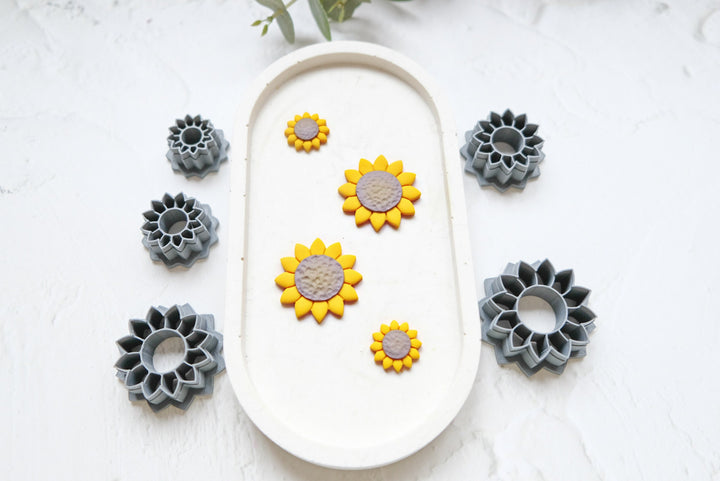 Sunflower clay cutter, Flower Clay earring Cutter, Sunflower cutter, Polymer clay jewelry cutter, Earring making tool, Clay tool