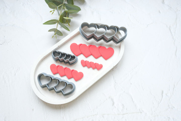 Hair Barrette Heart Polymer Clay Cutter, Hair clip cutter, Clay tools, Biscuit cutter, Clay cutters, Hair clip mold, Cutter set