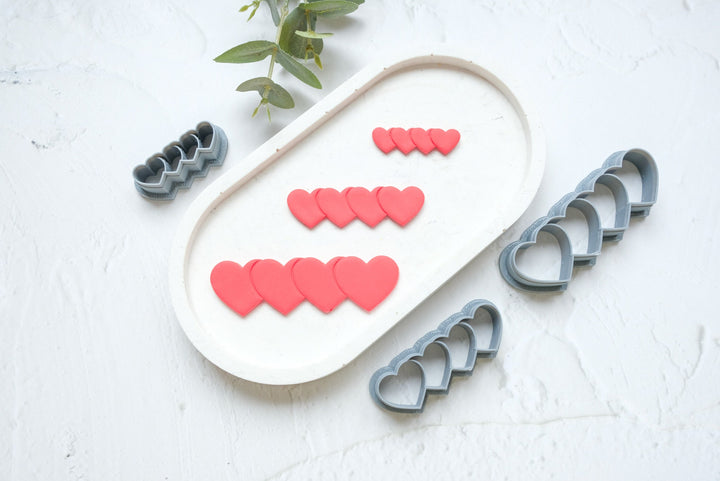 Hair Barrette Heart Polymer Clay Cutter, Hair clip cutter, Clay tools, Biscuit cutter, Clay cutters, Hair clip mold, Cutter set