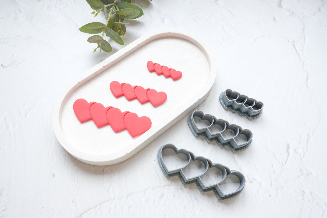 Hair Barrette Heart Polymer Clay Cutter, Hair clip cutter, Clay tools, Biscuit cutter, Clay cutters, Hair clip mold, Cutter set