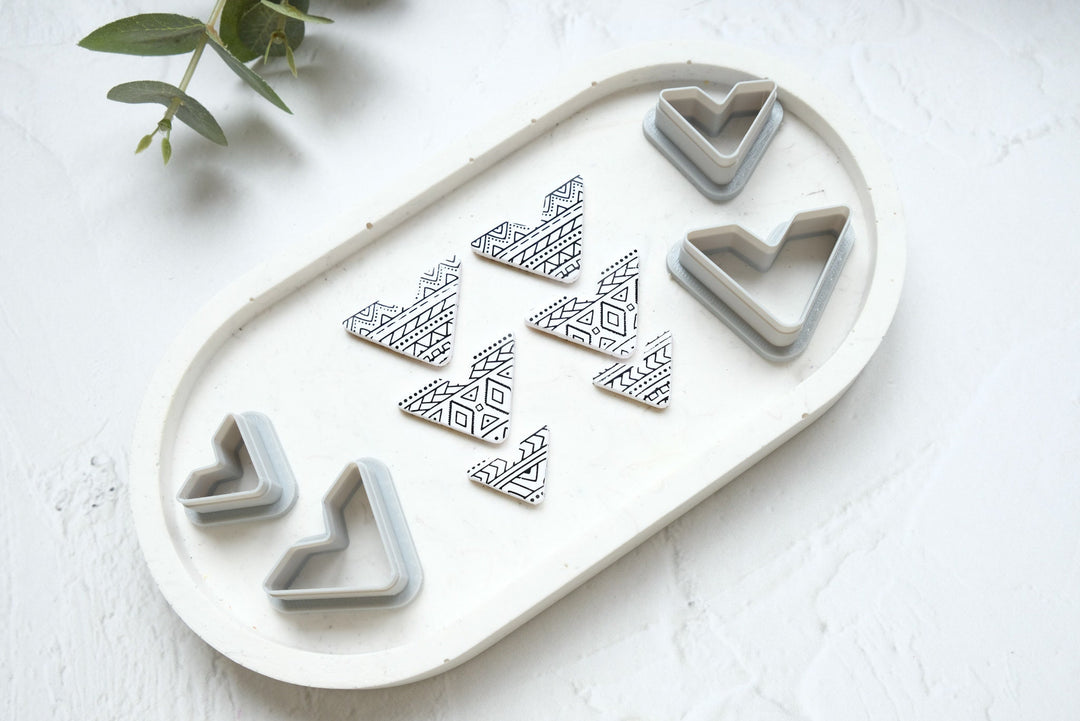 Chevron  Bclay cutter, Polymer clay tool, Earring cutter, Summer earrings, Chevron cutter, Earring making tool, Geometric cutter