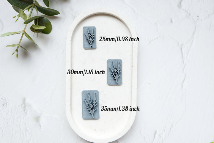 Polymer clay wheat stamp, Flower clay stamp, Clay texture, Floral stamps, Leave and flower stamps, Earring making tools