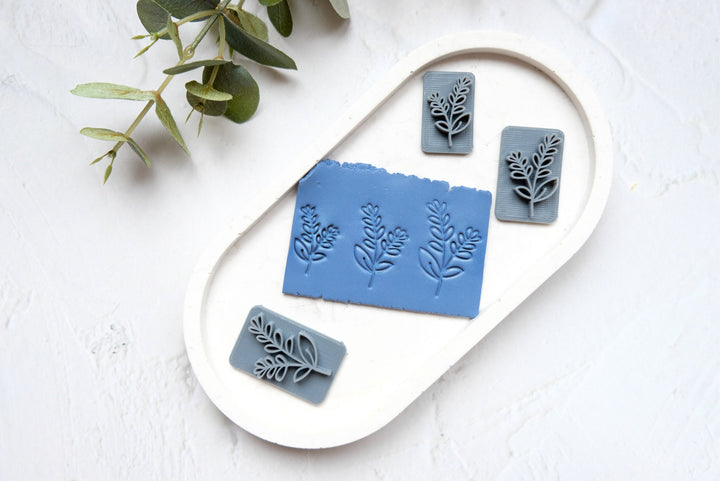 Leaves clay stamp, Flower clay stamp, Clay texture, Floral stamps, Leave and flower stamps, Earring making tools, clay tool set