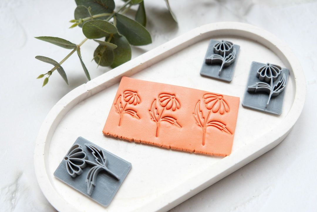 Flower clay stamp, Leaves clay stamp, Clay texture, Floral stamps, Leave and flower stamps, Earring making tools, clay tool set