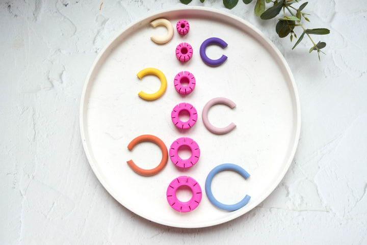 Hoop earring guide ( 10 holes), Polymer Clay hoop measuring guide, Hoop guide, Polymer clay tool, Earring making tool, Clay stamp