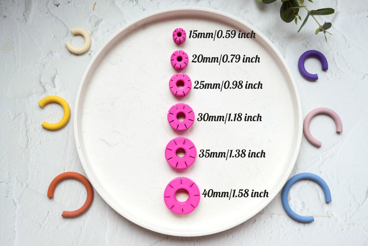 Hoop earring guide ( 10 holes), Polymer Clay hoop measuring guide, Hoop guide, Polymer clay tool, Earring making tool, Clay stamp