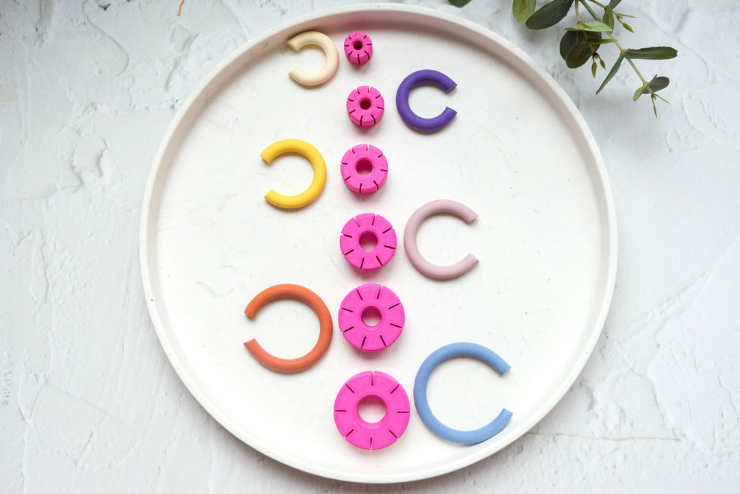 Hoop earring guide ( 8 holes), Polymer Clay hoop measuring guide, Hoop guide, Polymer clay tool, Earring making tool, Clay stamp