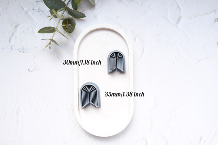 Asymmetric Arch cutter, Arch earring cutter, Embossed Arch Cutter, Clay Cutters, Arch earrings, Polymer clay cutter, Arch cutter clay