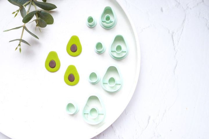 Avocado clay cutter, Vegetable earring cutter, Food clay cutter, Summer Clay Cutters, Avocado earrings, Polymer clay cutter set