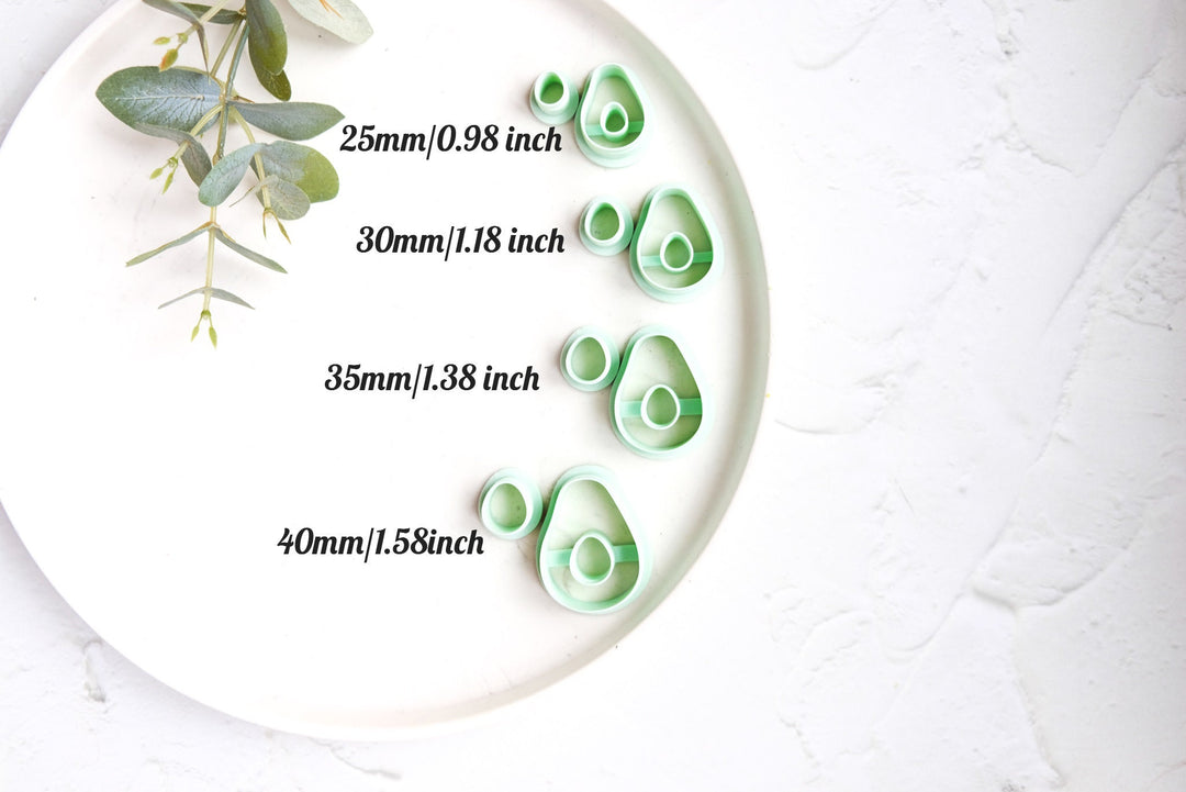 Avocado clay cutter, Vegetable earring cutter, Food clay cutter, Summer Clay Cutters, Avocado earrings, Polymer clay cutter set