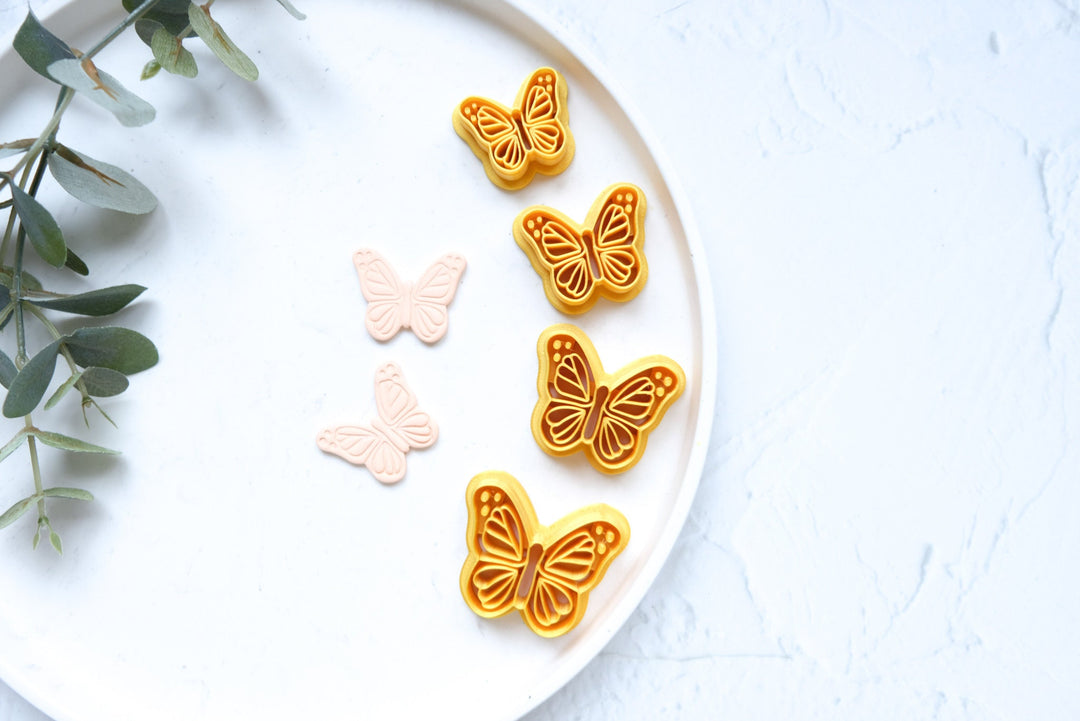 Monarch butterfly polymer clay cutter, Embossed butterfly cutter, Butterfly earrings, Monarch Butterfly, Butterfly Earring cutter