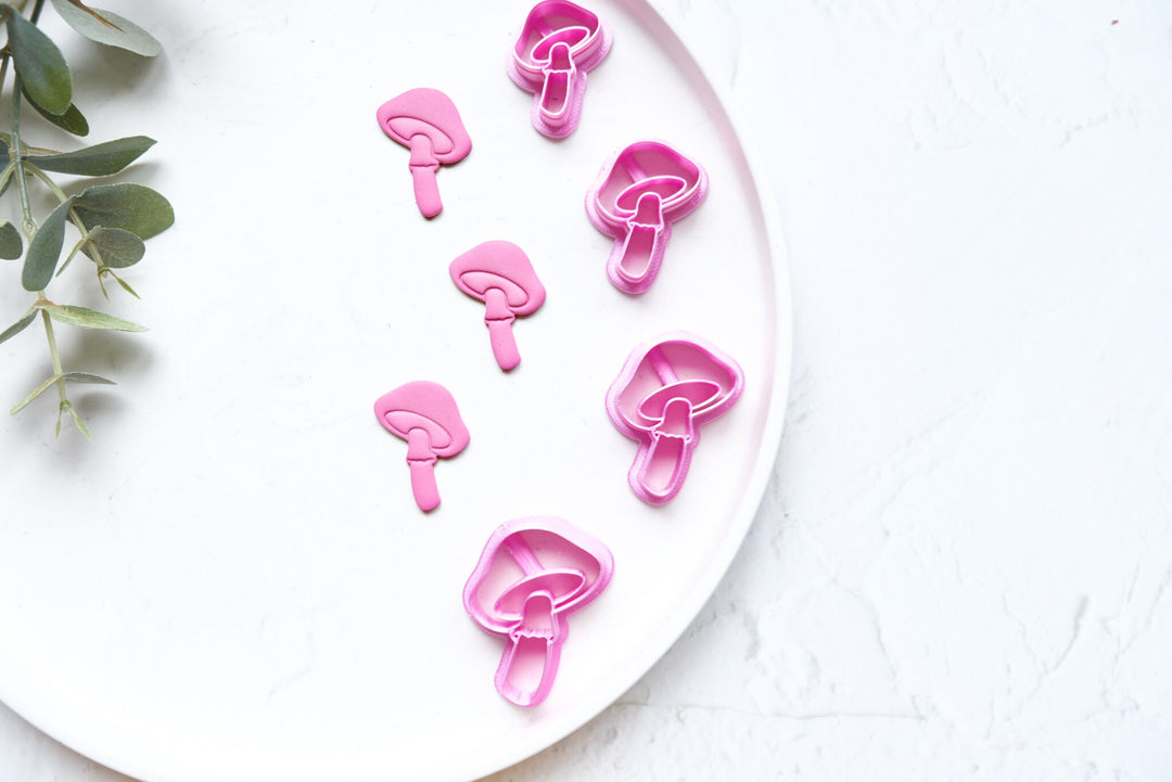 Mushroom polymer clay cutter, Mushroom earring cutter, Embossed mushrooms Cutter, Clay Cutters, Mushrooms earrings, Polymer clay cutter