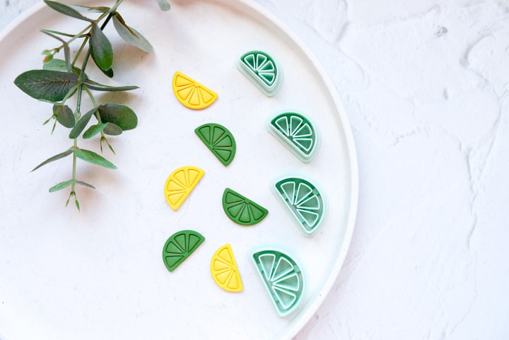 Lime slice polymer clay cutter, Lemon earring cutter, Fruit Polymer clay Cutter, Lime earrings, Lemon earrings, Polymer clay cutter