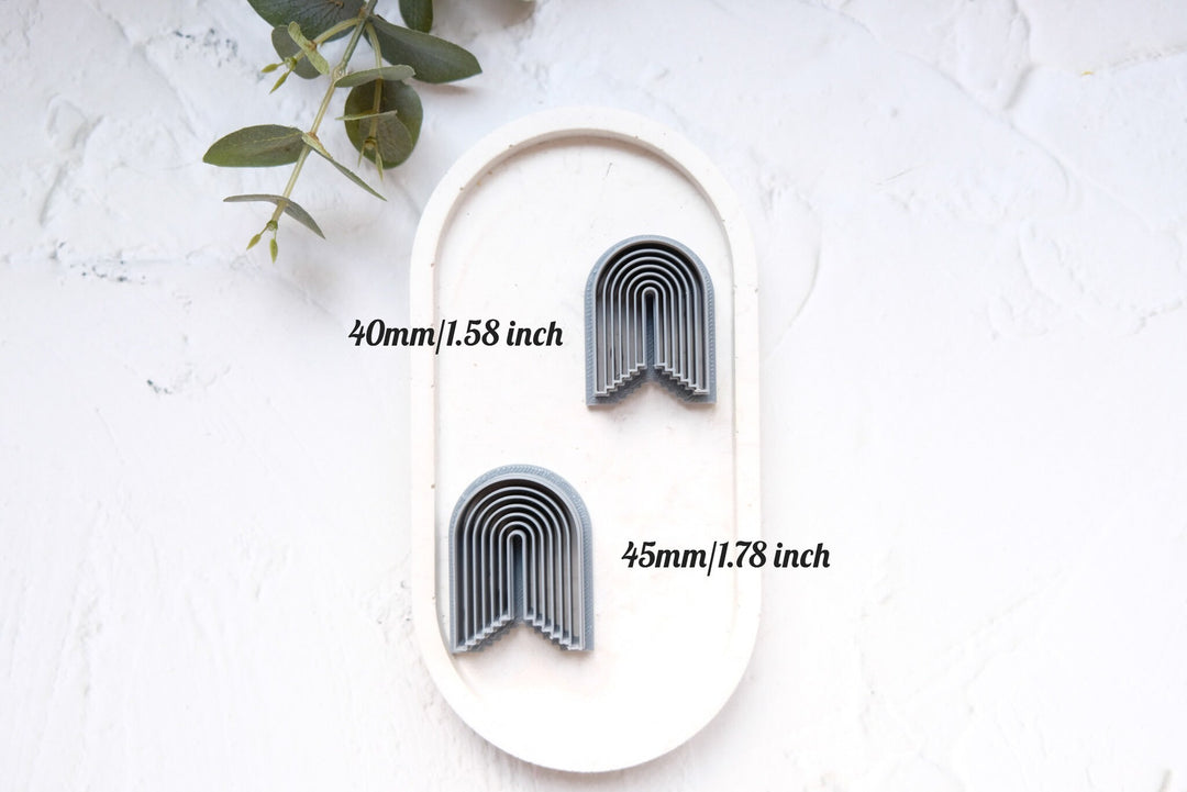 Asymmetric Arch cutter, Arch earring cutter, Embossed Arch Cutter, Clay Cutters, Arch earrings, Polymer clay cutter, Arch cutter clay