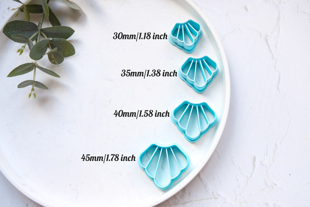 Scallop Polymer Clay Cutter, Scallop earring cutter, Embossed leaf cutter, Clay Cutters, Leaf earrings, Polymer clay cutter