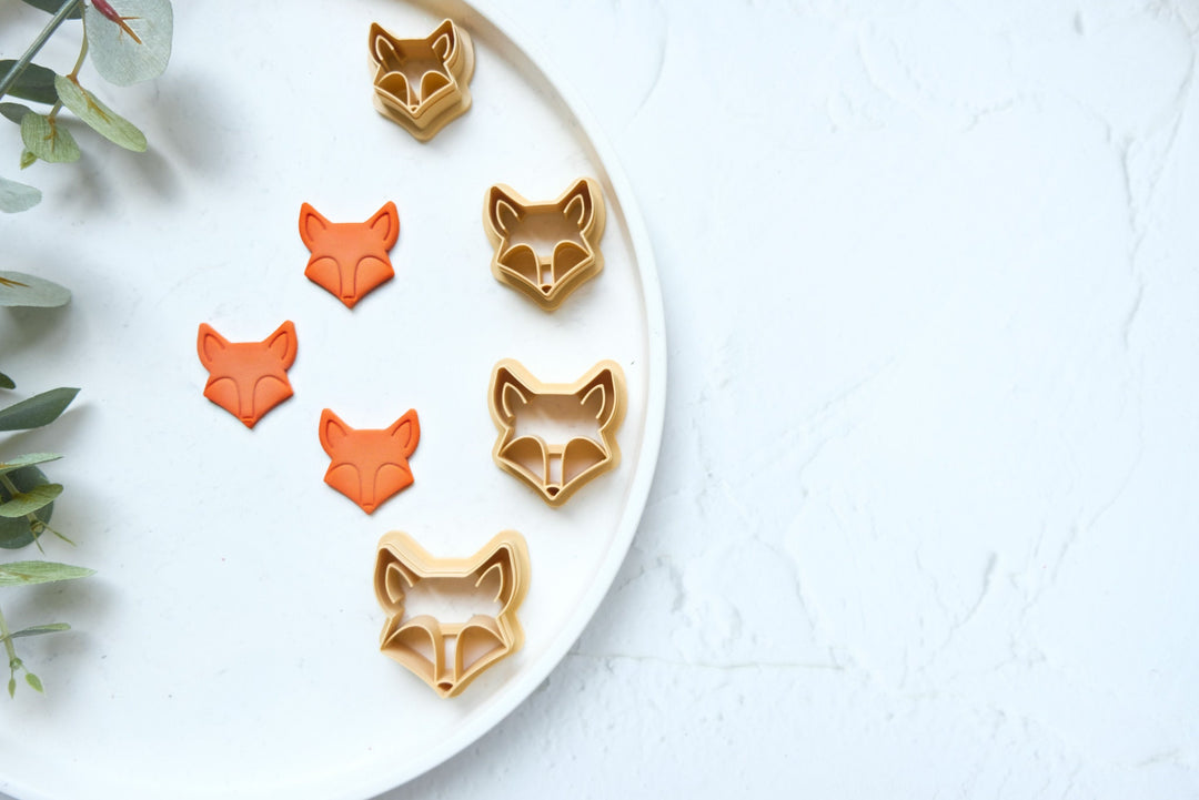 Fox clay cutter, Fox earrings, Fox tail jewelry, Fox head and tail clay cutter, Earing making tools, Fondant cutter, Hair clip cutter