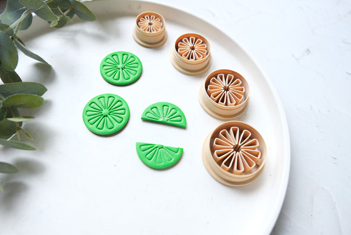 Lime slice polymer clay cutter, Lime earring cutter, Fruit Polymer clay Cutter, Lime earrings, Lemon earrings, Polymer clay cutter