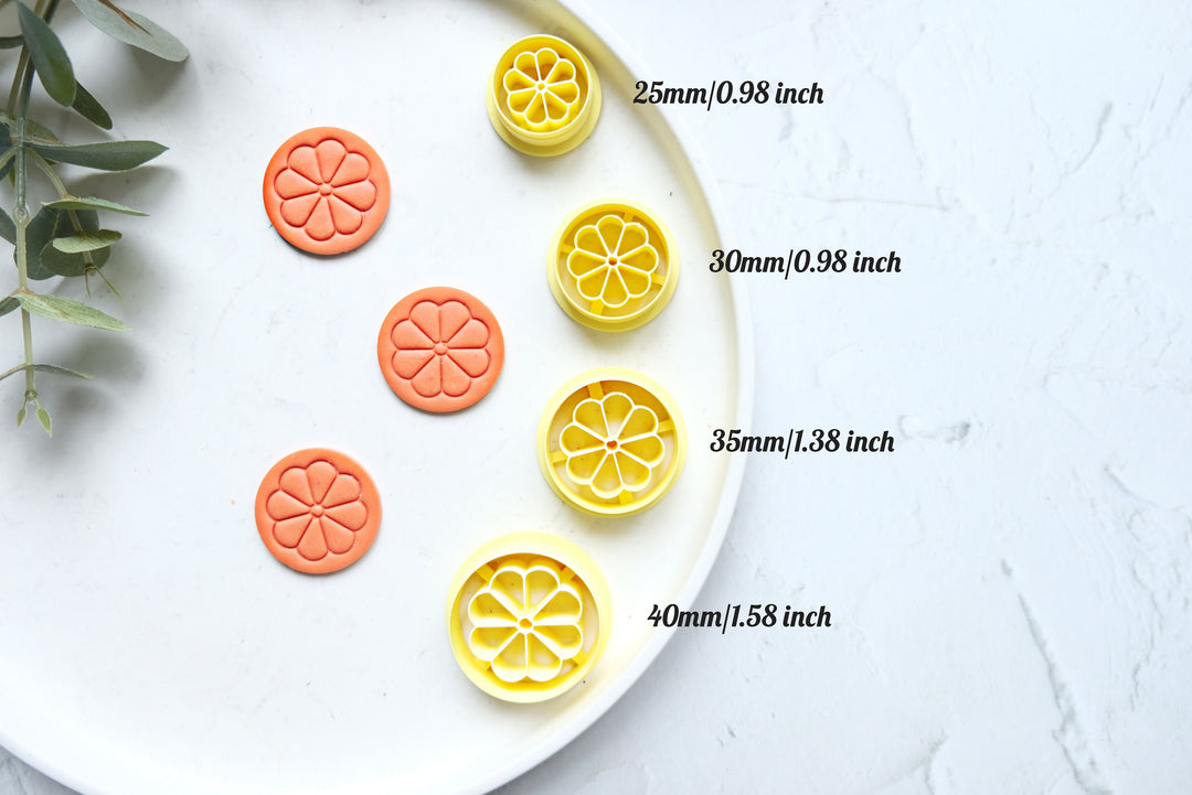 Orange slice polymer clay cutter, Lemon earring cutter, Fruit Polymer clay Cutter, Lime earrings, Lemon earrings, Polymer clay cutter